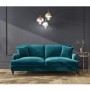 GRADE A2 - Payton Teal Blue Velvet 3 Seater Sofa