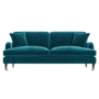GRADE A2 - Teal Blue Velvet 3 Seater Sofa - Payton