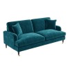 GRADE A1 - Payton Teal Blue Velvet 3 Seater Sofa