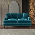 SOF060 Teal Velvet 2 Seater Sofa - Payton