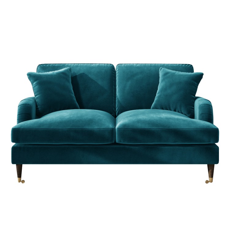 Teal Velvet 2 Seater Sofa - Payton