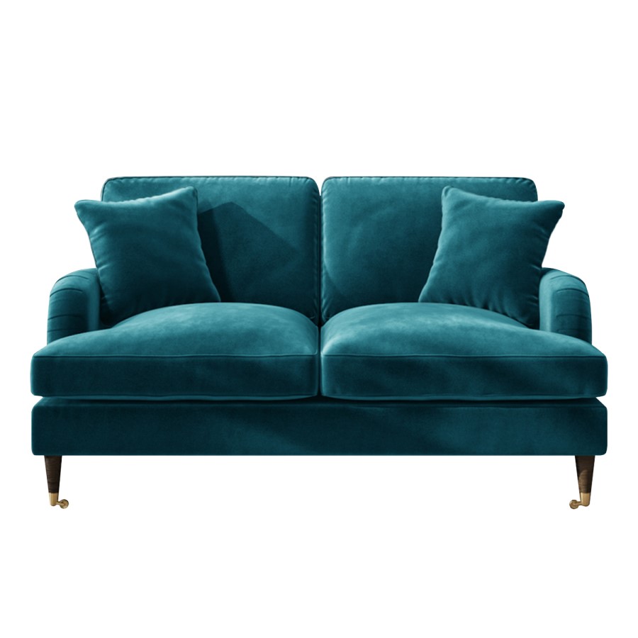 Teal Velvet 2 Seater Sofa - Payton