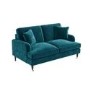 GRADE A1 - Payton Teal Blue Velvet 2 Seater Sofa