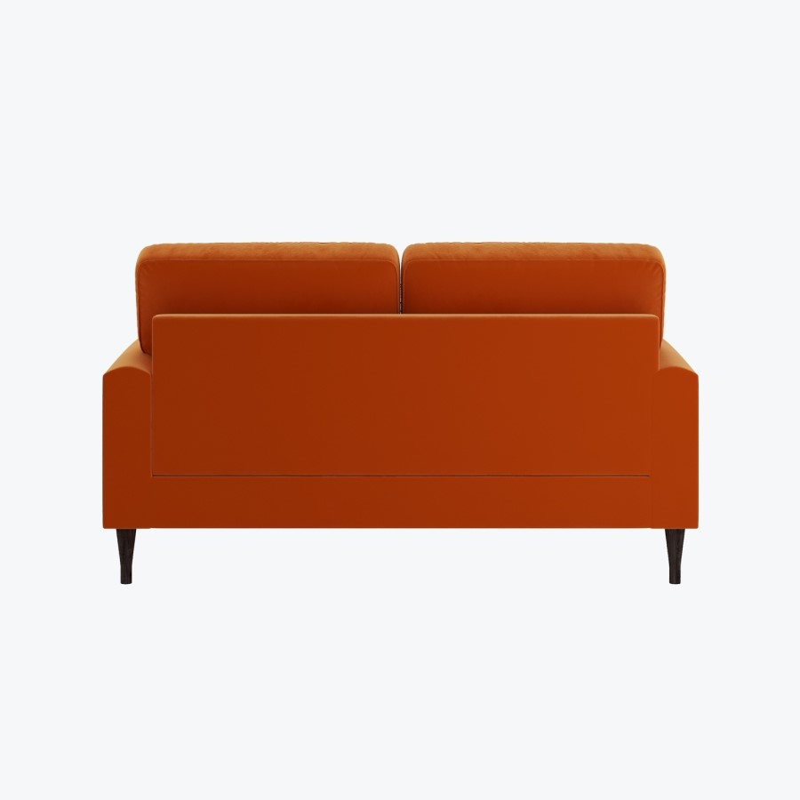 Orange Velvet 2 Seater Sofa - Payton