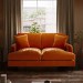 Orange Velvet 2 Seater Sofa - Payton