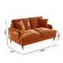 GRADE A1 - Payton Orange Velvet 2 Seater Sofa