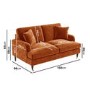 GRADE A2 - Opulence Orange Velvet 2 Seater Sofa - Payton