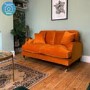 GRADE A2 - Orange Velvet 2 Seater Sofa - Payton