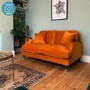 GRADE A2 - Opulence Orange Velvet 2 Seater Sofa - Payton