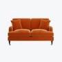 Orange Velvet 2 Seater Sofa - Payton