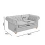 Light Grey Chesterfield Sofa - 2 Seater - Bronte