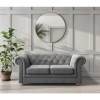 Dark Grey Linen Chesterfield Sofa - 2 Seater - Bronte