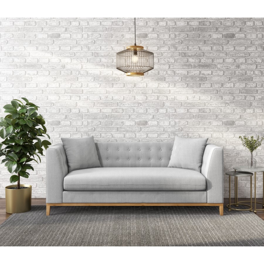 Erin Light Grey Fabric 3 Seater Sofa with Cushions