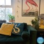 Green Velvet 2 Seater Mid Century Quilted Sofa - Elba