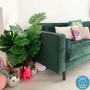 Green Velvet 2 Seater Mid Century Quilted Sofa - Elba