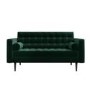 GRADE A1 - Elba Green Velvet Sofa with Button Detailing & Bolster Cushions - Seats 2