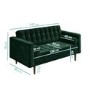 Green Velvet 2 Seater Mid Century Quilted Sofa - Elba