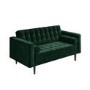 GRADE A1 - Elba Green Velvet Sofa with Button Detailing & Bolster Cushions - Seats 2