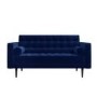 GRADE A2 - Elba Blue Velvet Sofa with Button Detailing & Bolster Cushions - Seats 2