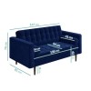 GRADE A2 - Elba Blue Velvet Sofa with Button Detailing &amp; Bolster Cushions - Seats 2