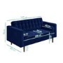 GRADE A1 - Elba Blue Velvet Sofa with Button Detailing & Bolster Cushions - Seats 2
