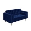 GRADE A1 - Elba Blue Velvet Sofa with Button Detailing &amp; Bolster Cushions - Seats 2
