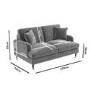 Payton Grey Velvet 2 Seater Sofa