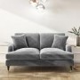 Silver Grey Velvet 2 Seater Sofa - Payton