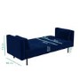 Velvet Sofa Bed in Navy Blue with Buttons - Rory