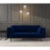 Velvet Sofa Bed in Navy Blue with Buttons - Rory