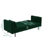 Velvet Sofa Bed in Dark Green with Buttons - Seats 3 - Rory