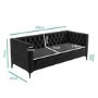 GRADE A1 - Dark Grey Velvet Sofa with Buttons - Seats 3 - Luthor