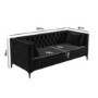 Dark Grey Velvet 3 Seater Sofa - Luthor