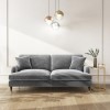 GRADE A2 - Payton Silver Grey Velvet 3 Seater Sofa
