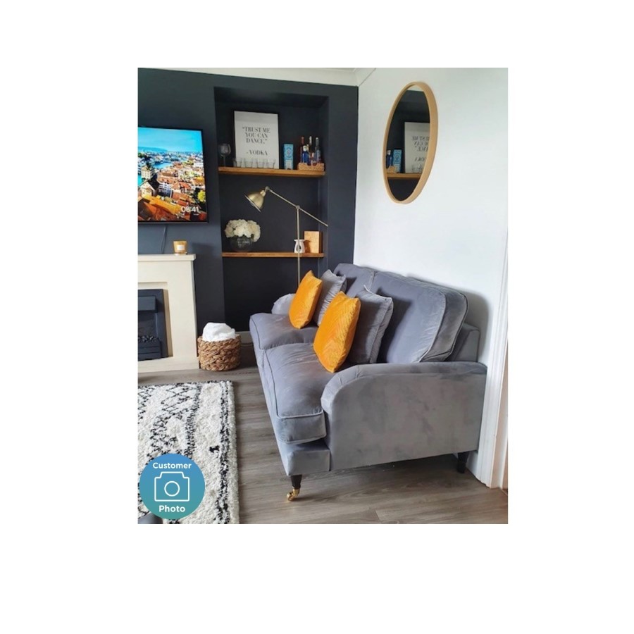 GRADE A2 - Payton Silver Grey Velvet 3 Seater Sofa