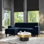 GRADE A2 - Navy Blue Velvet 3 Seater L Shaped Sofa  - Left Hand Facing - Idris