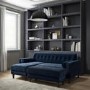 ALMOST PERFECT - Navy Velvet Right Hand L Shaped Sofa - Seats 3 - Idris