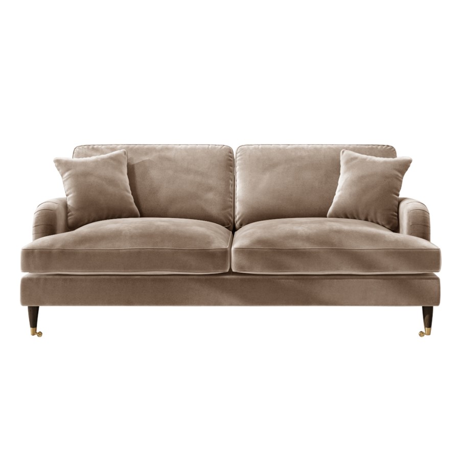 GRADE A3 - Payton Beige Velvet 3 Seater Sofa