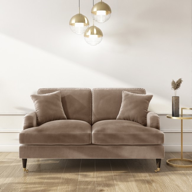 GRADE A3 - Payton Beige Velvet 2 Seater Sofa