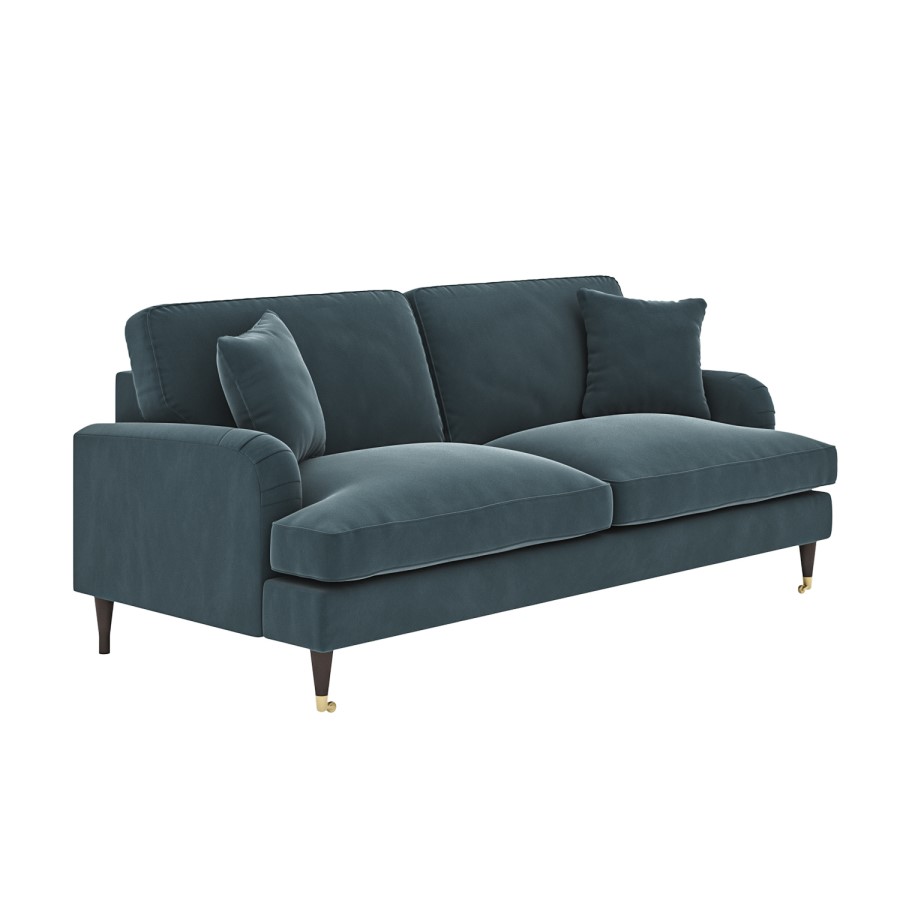 Blue Velvet 3 Seater Sofa - Payton