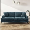 A2/SOF077 ALMOST PERFECT - Petrol Blue Velvet 3 Seater Sofa - Payton