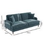 GRADE A3 - Payton Petrol Blue Velvet 3 Seater Sofa
