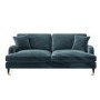 GRADE A2 - Payton Petrol Blue Velvet 3 Seater Sofa