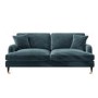 GRADE A2 - Payton Petrol Blue Velvet 3 Seater Sofa