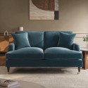SOF078 Blue Velvet 2 Seater Sofa - Payton