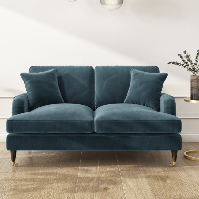 Blue Velvet 2 Seater Sofa - Payton