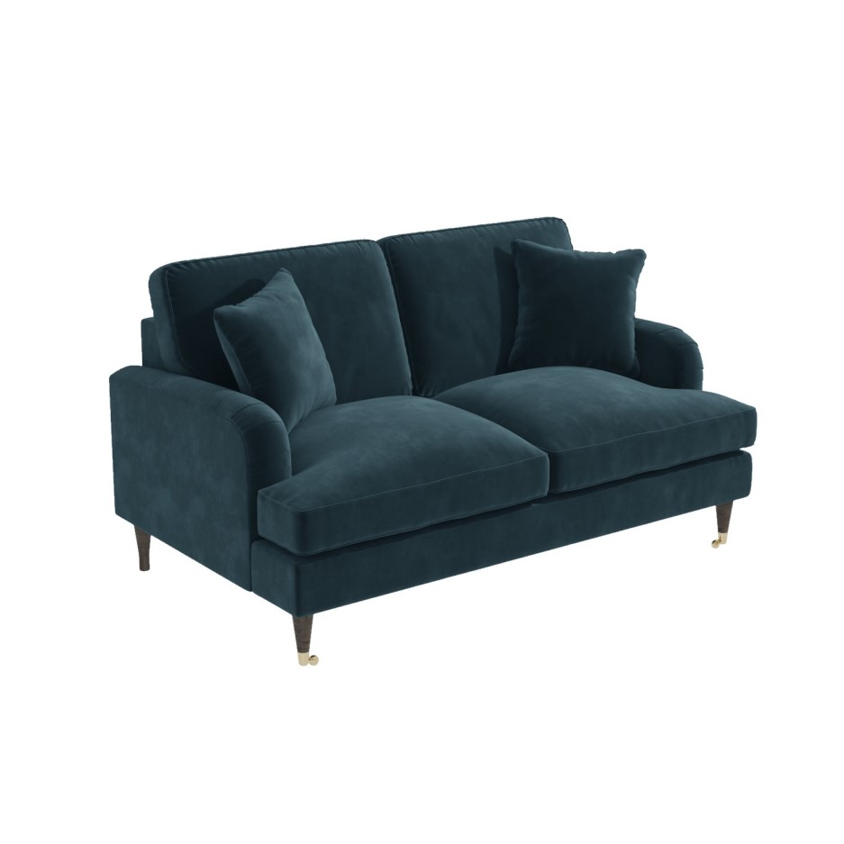 GRADE A1 Payton Petrol Blue Velvet 2 Seater Sofa Furniture123