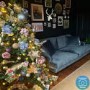 GRADE A2 - Petrol Blue Velvet 2 Seater Sofa - Payton