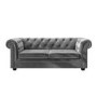 GRADE A2 - Grey Velvet Chesterfield Pull Out Sofa Bed - Seats 3 - Bronte