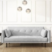 GRADE A1 - Velvet Sofa Bed in Silver Grey with Buttons - Seats 3 - Rory
